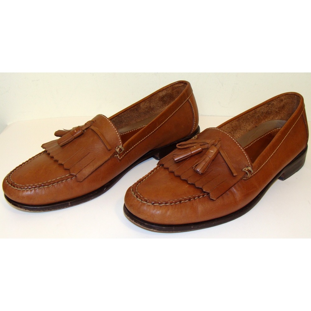 BOSTONIAN MENS TAN LEATHER TASSLE LOAFERS SIZE 10.5M  C124 - Picture 7 of 9
